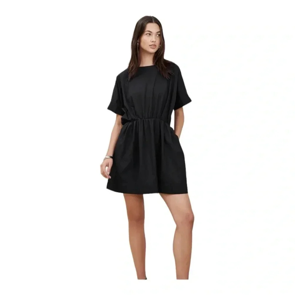 Banana Republic Black Poplin Mini Dress Cotton Women’s Party size S